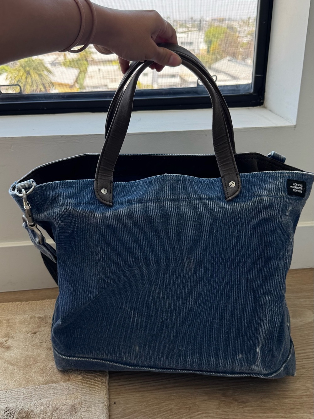 Jack Spade Canvas Denim Large Tote/Weekend Bag